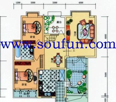 春语花间户型图 4室3厅3卫1厨 183.96㎡