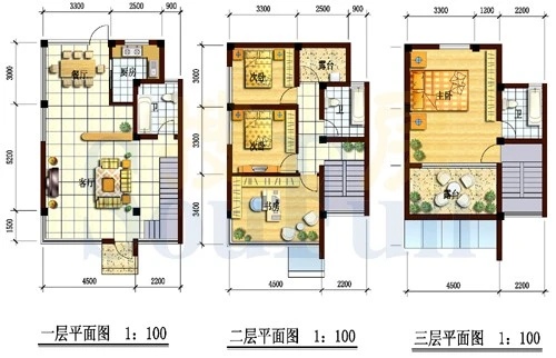 经典墅镇I户型 4室2厅3卫1厨 176.50㎡