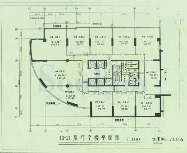 新裕大厦写字楼户型图