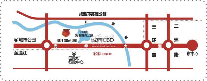 珠江国际花园交通图