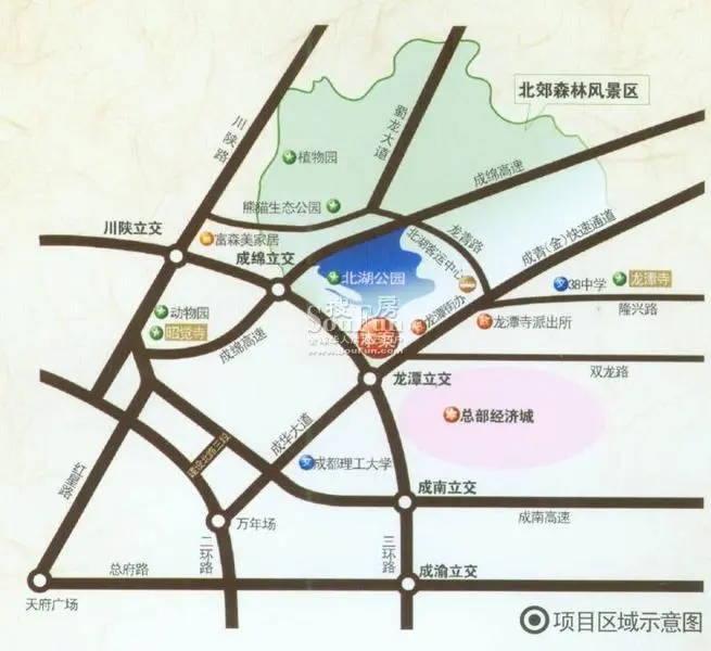 北湖龙郡交通图