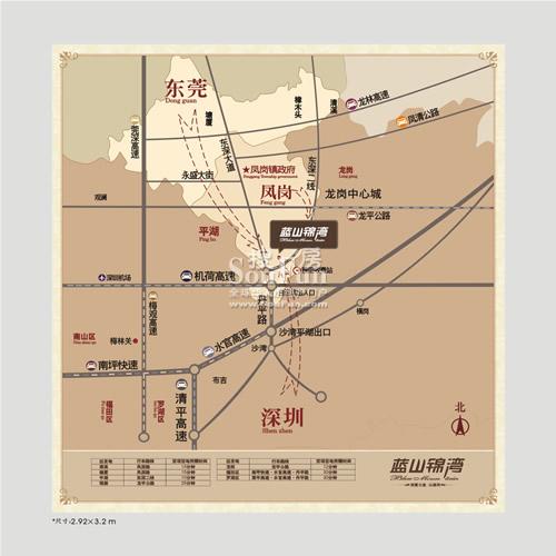蓝山锦湾三期交通图