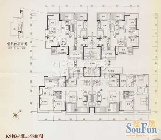 光大水岸榕城k9栋标准层平面图