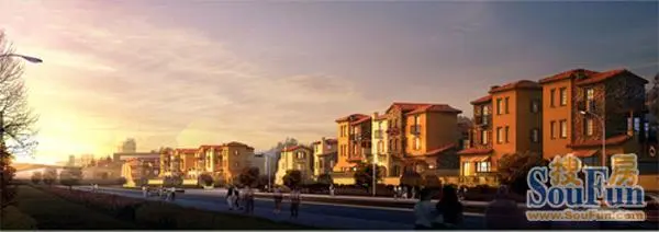 效果图:夕阳下别墅效果图