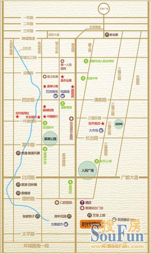 时代锦城交通图