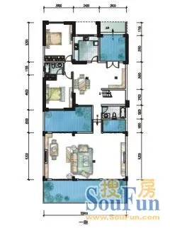 花样年美岸C1型一层 5室3厅5卫1厨 384.32㎡