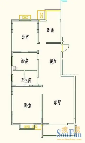 鼓楼1929B 3室2厅1卫1厨 0.00㎡