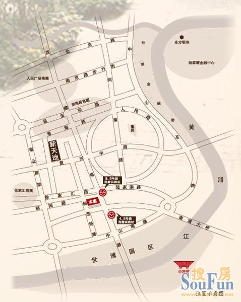 黄浦丽园交通图