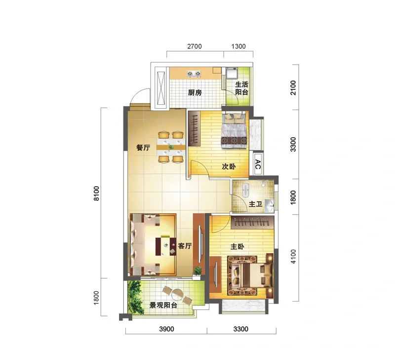 高信向日葵两房户型图比较-高信向日葵业主论坛-长沙搜房网