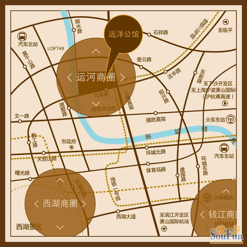 杭州远洋公馆交通图