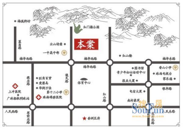 香山人家交通图