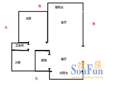 圣卡洛铂庭上海 圣卡洛铂庭 户型图 2室2厅1卫1厨 0.00㎡