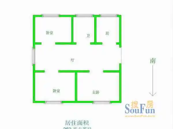 天景山公寓户型图3室 3室1厅1卫1厨 0.00㎡