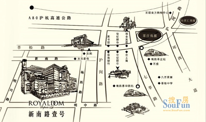 绿地新南路壹号别墅交通图
