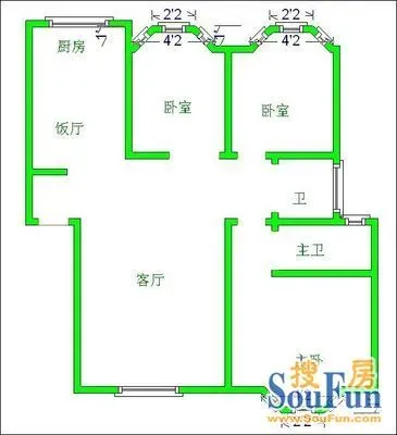 利通出水芙蓉户型图&nbsp;3室2厅2卫1厨 135.20㎡