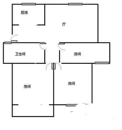 拱苑小区3室 户型图 3室1厅1卫1厨 0.00㎡