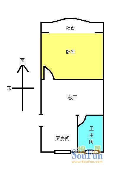 南方新村上海 南方新村 户型图 1室1厅1卫1厨 0.00㎡