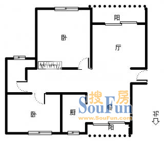 南郊别墅上海 南郊别墅 户型图 2室2厅1卫1厨 0.00㎡