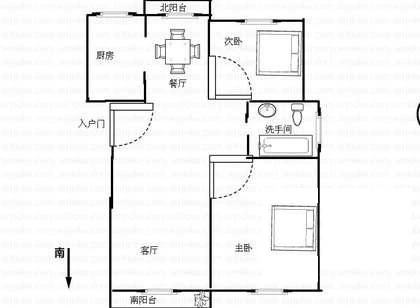新港名墅花园别墅户型图 2室2厅1卫1厨 0.00㎡
