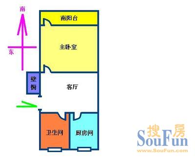 古美西路420弄小区上海 陇西小区 户型图 1室1厅1卫1厨 0.00㎡