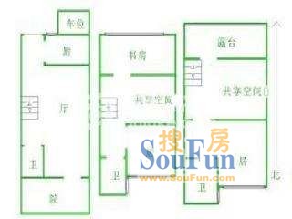 山水世纪上海 山水世纪 户型图 3室3厅2卫1厨 0.00㎡