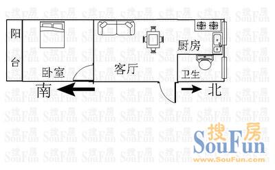 普乐三村上海 普乐三村 户型图 1室1厅1卫1厨 0.00㎡