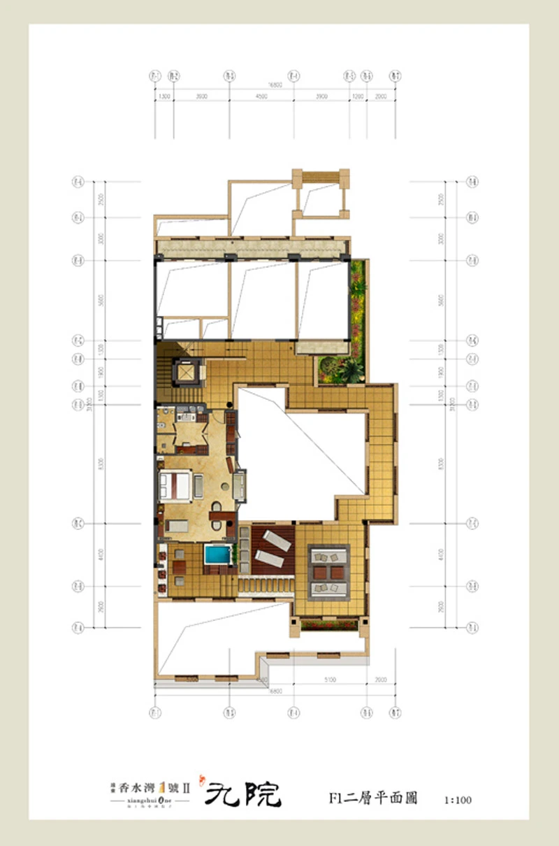 户型图:Ⅱ期-九院--F1户型二层平面图