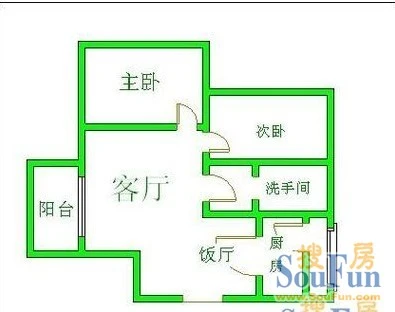 戛纳湾印像嘎纳印象户型图 2室2厅1卫1厨 0.00㎡