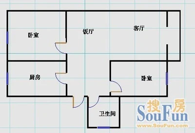 怡福社区怡福社区户型图 2室2厅1卫1厨 0.00㎡