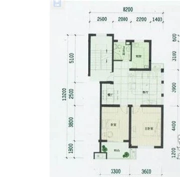 狮龙花苑2室2厅 户型图 2室2厅1卫1厨 0.00㎡