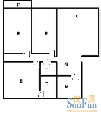 红瓦三期红瓦3期 户型图 3室2厅2卫1厨 0.00㎡