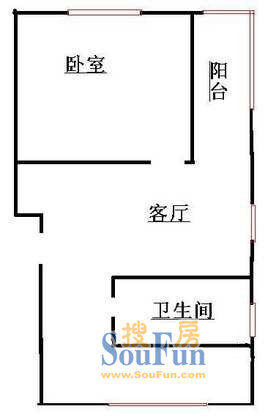 华一新城上海 华一新城 1室 户型图 1室1厅1卫1厨 0.00㎡