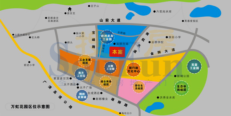 万虹花园项目位于中国皮具之都-花都区狮岭镇南航大道与金狮大道交汇图片