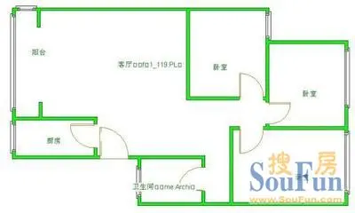 长兴街5号院长兴街5号院 户型图 3室1厅1卫1厨 0.00㎡