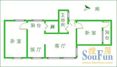 江南大道中153号大院江南大道中153号大院2室户型图 2室2厅1卫1厨 0.00㎡