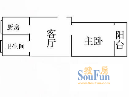 王桥小区王桥小区 户型图 1室1厅1卫1厨 0.00㎡