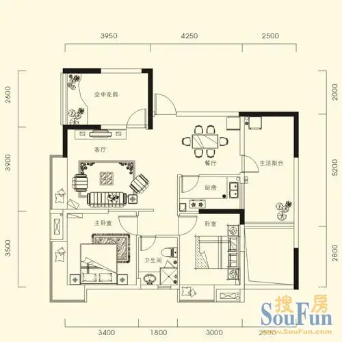 沿海丽水印象沿海丽水印象户型图 2室2厅2卫1厨 0.00㎡
