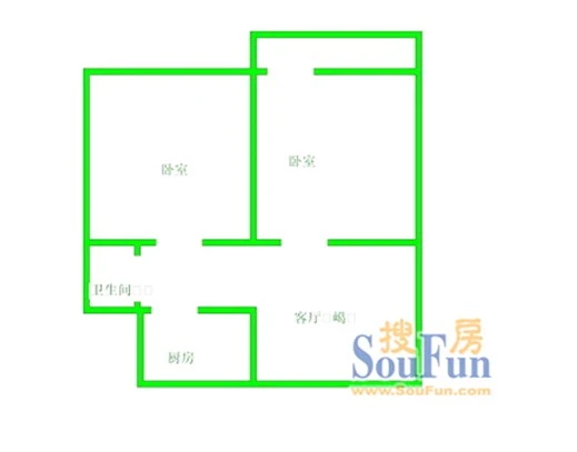 棋盘街小区棋盘街小区 户型图 2室1厅1卫1厨 0.00㎡