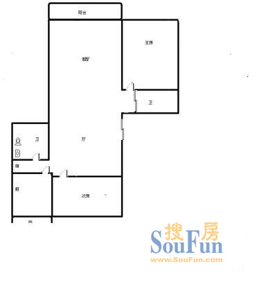 万科天誉深圳 九州新都市项目 户型图 2室2厅2卫1厨 0.00㎡