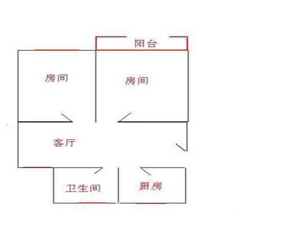 蓝天园户型图 2室 2室1厅1卫1厨 0.00㎡