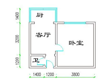 四省办大厦1室1厅 户型图 1室1厅1卫1厨 0.00㎡