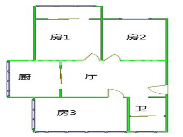 金狮公寓户型图 3室 3室1厅1卫1厨 0.00㎡