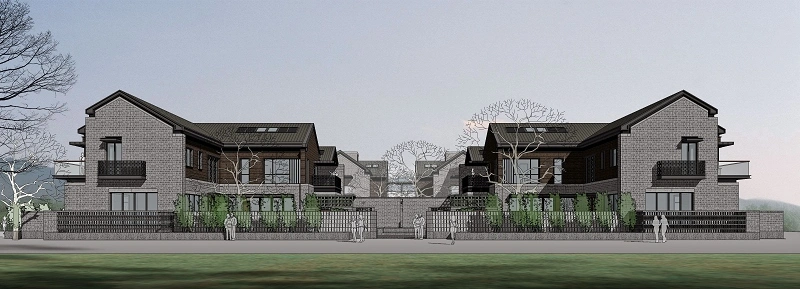 华侨城108坊别墅南入合院_改山墙效果图