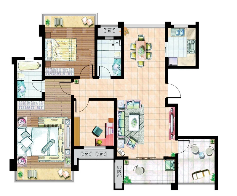 珠江首府76-130平米精品高得房率合院公寓诚
