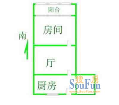 开开上海 大渡河路1332弄 户型 1室1厅1卫1厨 0.00㎡