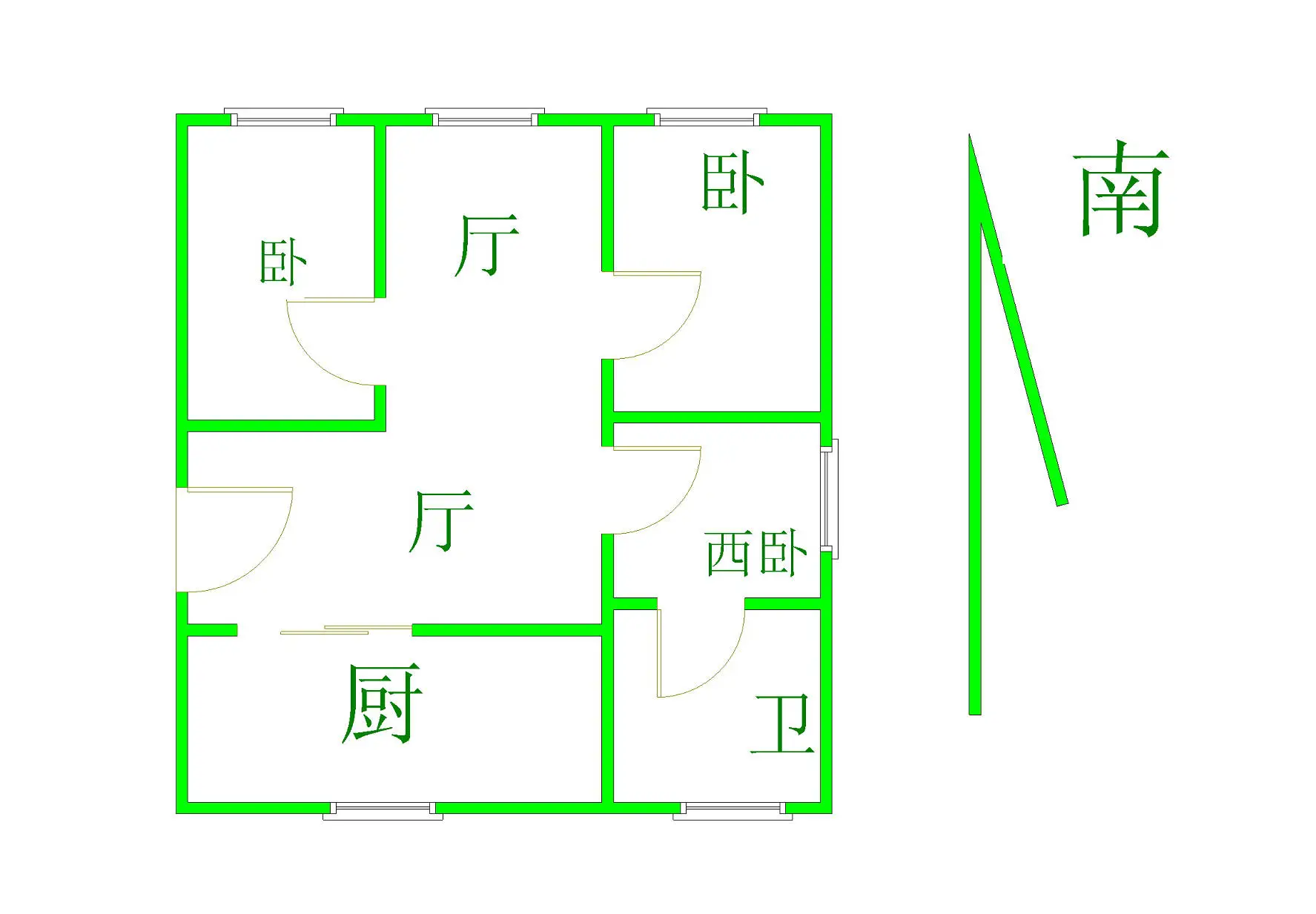 长风一村上海 长风一村 户型图 3室2厅1卫1厨 0.00㎡