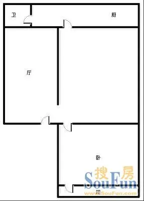 大华商厦大华商厦 1室户型图&nbsp;1室1厅1卫1厨 0.00㎡