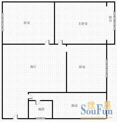 东虹小区东虹小区 3室户型图 3室1厅1卫1厨 0.00㎡