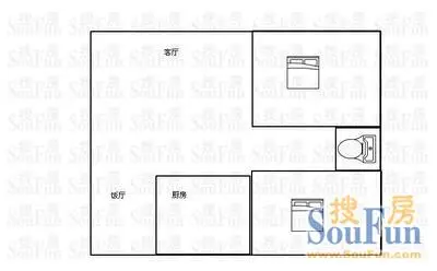 东润风景B区户型图 2室2厅1卫1厨 0.00㎡