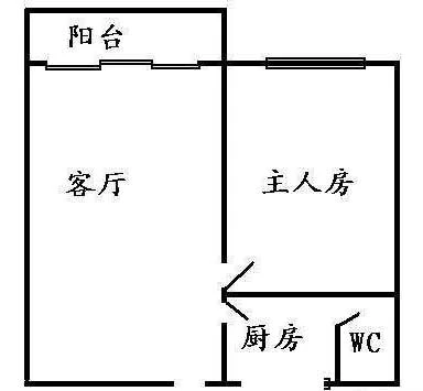 鹤景楼1室1厅户型图  1室1厅1卫1厨 0.00㎡